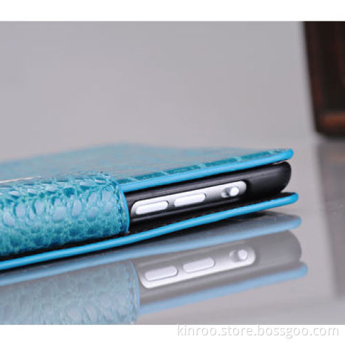 Easel case for iPad mini 1 and 2, made of croco finish PU